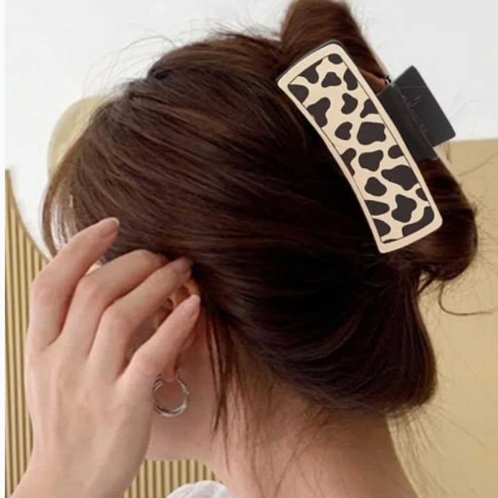 Cow Print Faux Leather Western Boho Southwestern Hair Claw Rodeo Gift